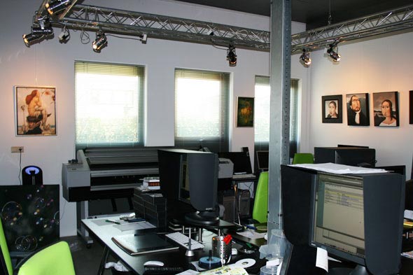 View inside the fine art printing studio.